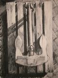 Anchor and Palette by chick mcgeehan, Drawing, Charcoal on Paper