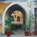 Archway Chania Crete by chick mcgeehan, Painting, Oil on canvas