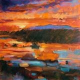 Evening Glow by chick mcgeehan, Painting, Oil and Acrylic on Canvas