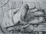 Glove and Generator by chick mcgeehan, Drawing, Charcoal on Paper