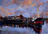 Harbour Nocturne by chick mcgeehan, Painting, Acrylic on board