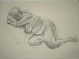 Nude Study by chick mcgeehan, Drawing, Charcoal on Paper