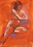 Nude Study by chick mcgeehan, Painting, Oil on Board