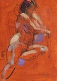 Nude on Chair 2 by chick mcgeehan, Painting, Oil on Board