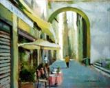 October Stroll Lucca by chick mcgeehan, Painting, Acrylic on canvas