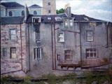 Open Windae Sandbed Street Kilmarnock by chick mcgeehan, Painting, Oil on canvas