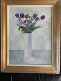 Purple Tulips by chick mcgeehan, Painting, Oil on canvas
