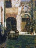 Sunny Courtyard Crete by chick mcgeehan, Painting, Acrylic on canvas