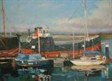 The Puffer "Spartan" at Irvine Harbour by chick mcgeehan, Painting, Oil on canvas