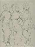 Three Graces by chick mcgeehan, Drawing, Charcoal on Paper