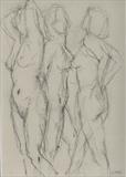 Three Graces 2 by chick mcgeehan, Drawing, Charcoal on Paper