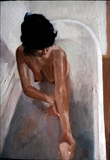 Woman in a Bath Tub by chick mcgeehan, Painting, Oil on Board